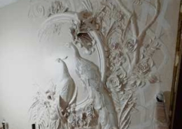 آموزش گچبری پیشرفته سنتی ومدرن نقش برجسته روی تابلو ودیوار