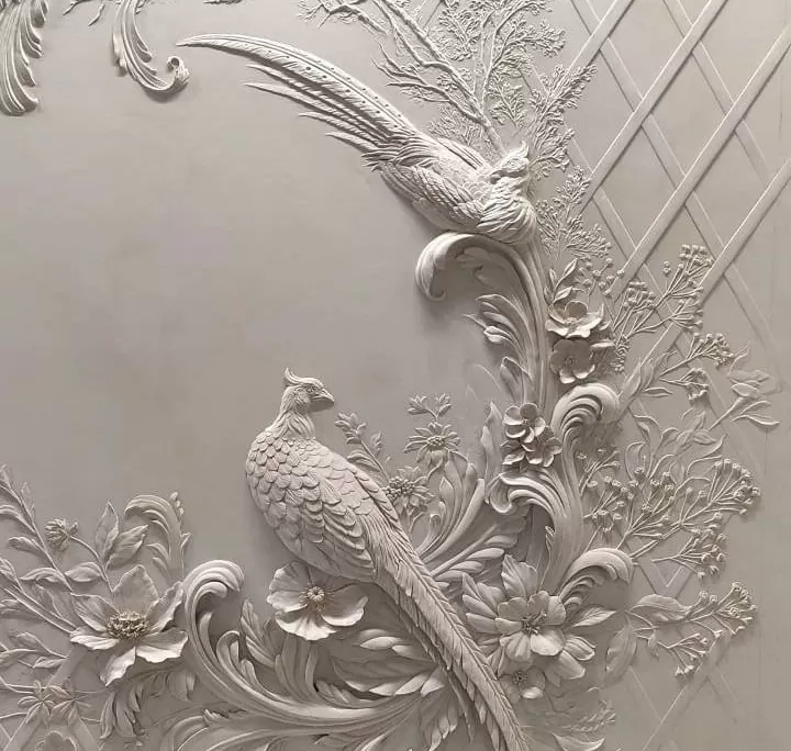 تصویر گچبری مدرن نقش برجسته