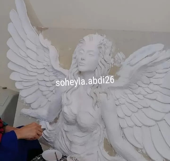 تصویر گچ بری مدرن طرح فرشته