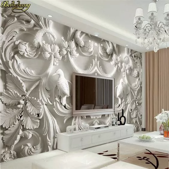 گچبری مدرن نقش برجسته روی دیوار